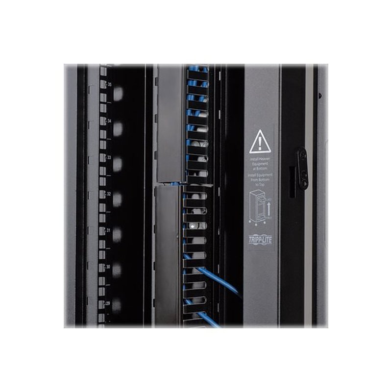 Tripp Lite SRCABLEDUCTVRT Sujetador de cables vertical SmartRack, 1.83 m [6 pies] - Doble ducto de peine con tapa e instalación sin herramientas