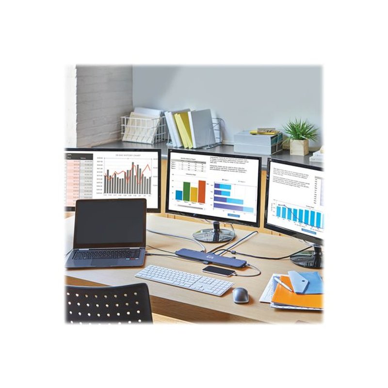 Tripp Lite U442-DOCK7D-B Estación de Conexión USB C, Pantalla Triple - 4K HDMI y DP, VGA, USB 3.2 Gen 1, Hub USB A y USB C, GbE, Carga PD de 100W, Negro - Imagen 14