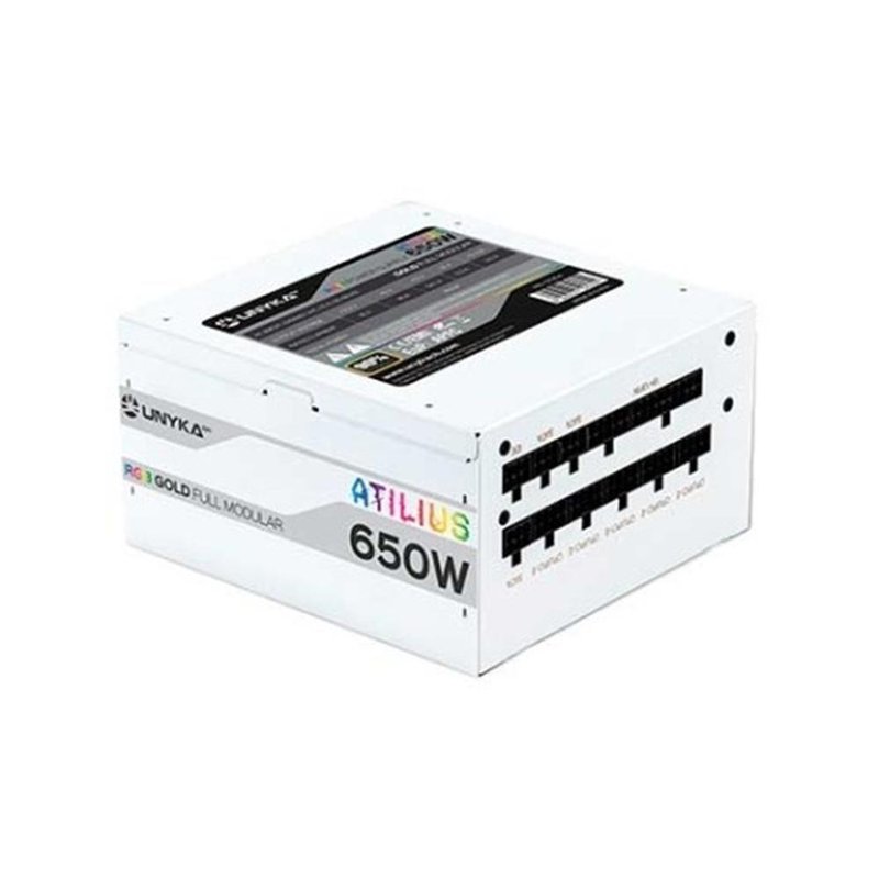 UNYKAch ATX Atilus RGB White 650W unidad de fuente de alimentación 20+4 pin ATX Blanco UNYKAch ATX Atilus RGB White 650W unidad de fuente de alimentación 20+4 pin ATX Blanco