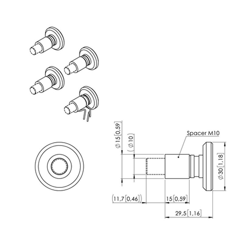Vogel's PLA 9308 Pernos de fijación extendidos dvLED M6, M8, M10 - Imagen 2