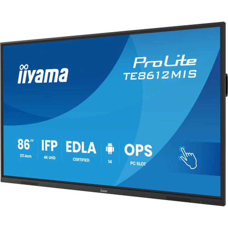 iiyama TE8612MIS-B4AG pantalla de señalización Pantalla plana para señalización digital 165,1 cm (65") LCD Wifi 400 cd / m² 4K Ultra HD Negro Pantalla táctil Procesador incorporado Android 11 24/7 - Imagen 3