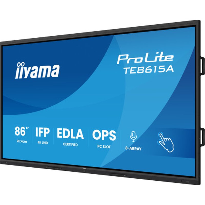 iiyama TE8615A-B1AG pantalla de señalización Panel plano interactivo 2,18 m (86") Wifi 550 cd / m² 4K Ultra HD Negro Pantalla táctil Procesador incorporado Android iiyama TE8615A-B1AG pantalla de señalización Panel plano interactivo 2,18 m (86") Wifi 550 cd / m² 4K Ultra HD Negro Pantalla táctil Procesador incorporado Android - Imagen 3