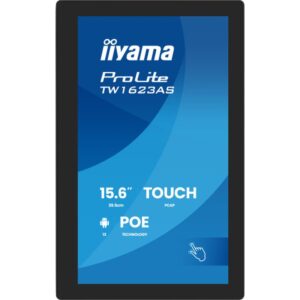 iiyama TW1623AS-B3P pantalla de señalización Panel plano interactivo 39,6 cm (15.6") LED Wifi 450 cd / m² Full HD Negro Pantalla táctil Procesador incorporado Android 24/7 iiyama TW1623AS-B3P pantalla de señalización Panel plano interactivo 39,6 cm (15.6") LED Wifi 450 cd / m² Full HD Negro Pantalla táctil Procesador incorporado Android 24/7