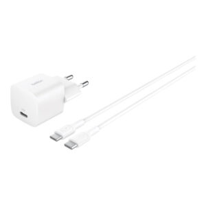 25W USB PD Wall Chrg w PPS WHT w/1m C-C