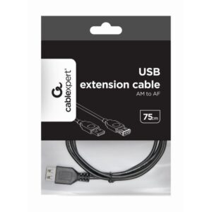 CABLE USB GEMBIRD DE EXTENSION MACHO-HEMBRA 0.75M