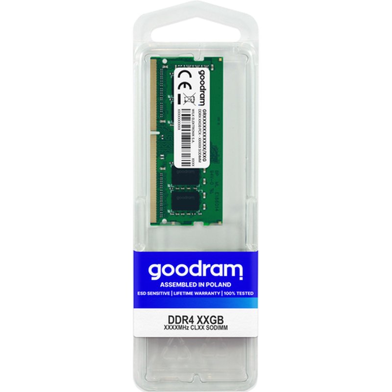 Goodram GR2400S464L17S/8G módulo de memoria 8 GB 1 x 8 GB DDR4 2400 MHz Goodram GR2400S464L17S/8G módulo de memoria 8 GB 1 x 8 GB DDR4 2400 MHz