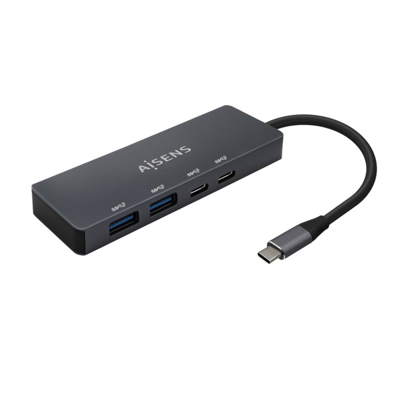 AISENS Hub USB3.2 Gen1 5G USB-C, USB-C/M-2xUSB-C/H-2xUSB-A/H, Gris, 15cm AISENS Hub USB3.2 Gen1 5G USB-C, USB-C/M-2xUSB-C/H-2xUSB-A/H, Gris, 15cm