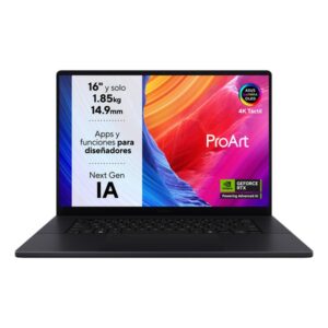ASUS ProArt P16 OLED H7606WV-ME019W Copilot+ PC - Ordenador Portátil 16" WQUXGA (AMD Ryzen AI 9 HX 370, 32GB RAM, 100GB SSD, NVIDIA RTX 4060 8GB, Windows 11 Home) Negro Nano - Teclado QWERTY español ASUS ProArt P16 OLED H7606WV-ME019W Copilot+ PC - Ordenador Portátil 16" WQUXGA (AMD Ryzen AI 9 HX 370, 32GB RAM, 100GB SSD, NVIDIA RTX 4060 8GB, Windows 11 Home) Negro Nano - Teclado QWERTY español