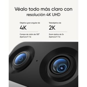 Anker eufy Security Indoor CAM S350, cámara Doble, cámara de Seguridad con resolución 4K UHD, Zoom de 8× y PTZ de 360°, Ideal para Monitor de bebé/cámara para Mascotas/Seguridad del hogar