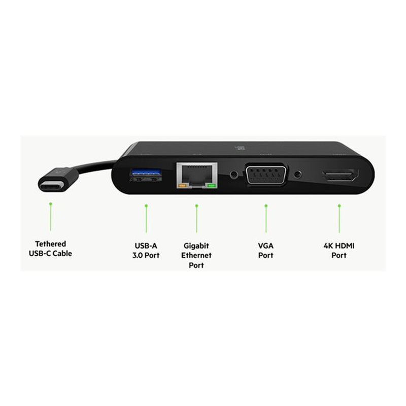Belkin AVC005BTBK hub de interfaz USB 3.2 Gen 1 (3.1 Gen 1) Type-C Negro Belkin AVC005BTBK hub de interfaz USB 3.2 Gen 1 (3.1 Gen 1) Type-C Negro - Imagen 7