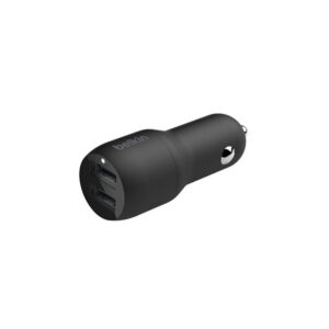 Belkin Dual Charger - Adaptador de corriente para el coche - 24 vatios - 4.8 A - 2 conectores de salida (USB) - negro