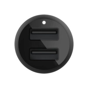 Belkin Dual Charger - Adaptador de corriente para el coche - 24 vatios - 4.8 A - 2 conectores de salida (USB) - negro