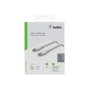 Belkin BOOST CHARGE - Cable USB - 24 pin USB-C (M) a 24 pin USB-C (M) - 2 m - blanco Belkin BOOST CHARGE - Cable USB - 24 pin USB-C (M) a 24 pin USB-C (M) - 2 m - blanco