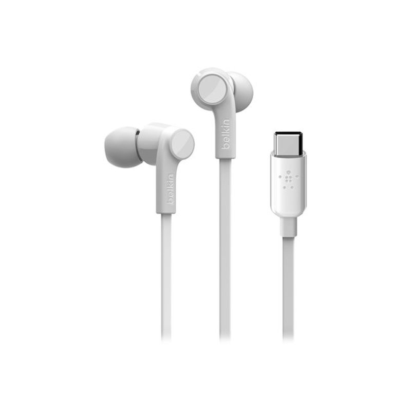 Belkin ROCKSTAR Auriculares Alámbrico Dentro de oído Llamadas/Música USB Tipo C Blanco