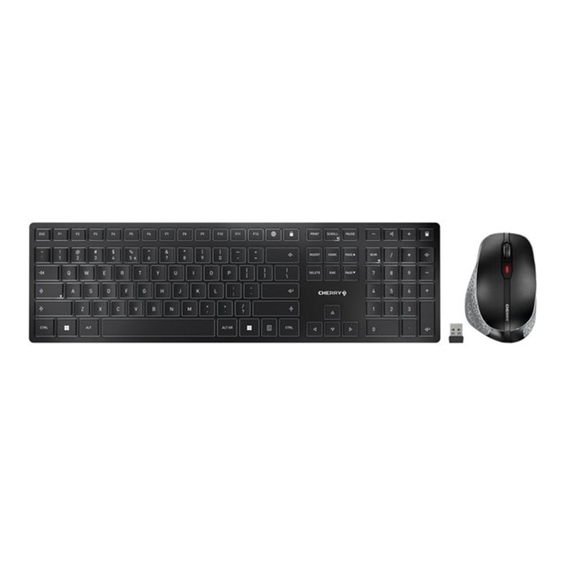 CHERRY DW 9500 SLIM teclado Ratón incluido RF Wireless + Bluetooth QWERTY Inglés Negro, Gris