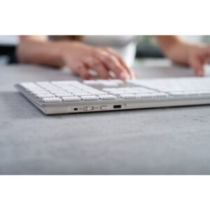 CHERRY KW 9100 SLIM FOR MAC teclado USB + Bluetooth QWERTY Nórdico Plata