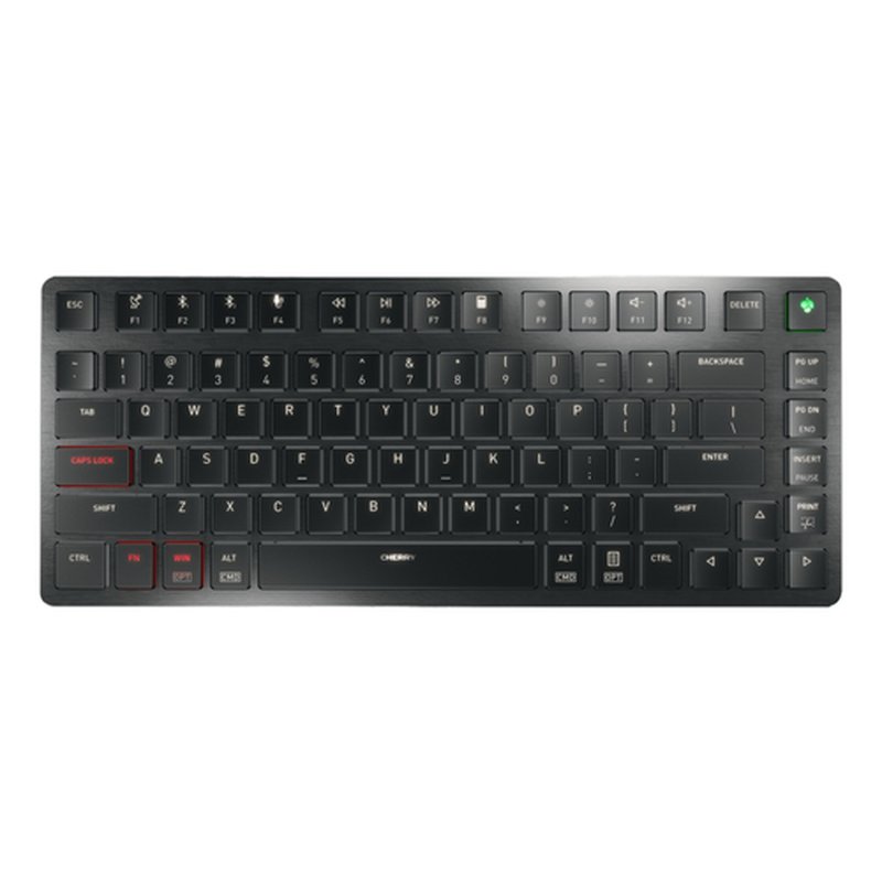 CHERRY KW X ULP 2.0 MINI teclado Hogar / Oficina USB + RF Wireless + Bluetooth QWERTY Inglés de EE. UU. Negro