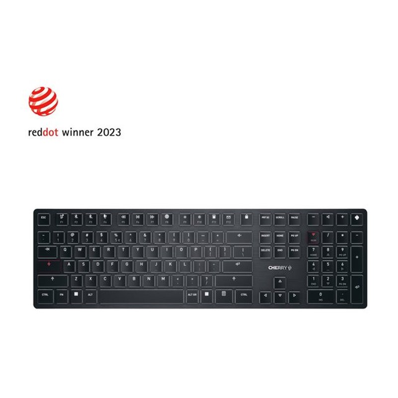 CHERRY KW X ULP teclado USB + RF Wireless + Bluetooth QWERTY Internacional de EE.UU. Negro