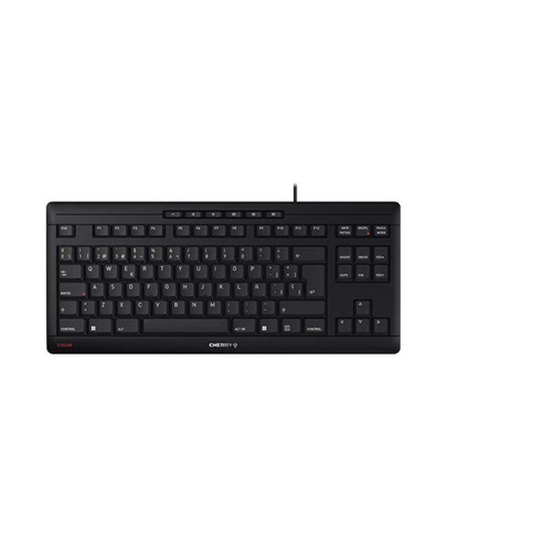 CHERRY STREAM KEYBOARD TKL teclado USB QWERTY Checa Negro