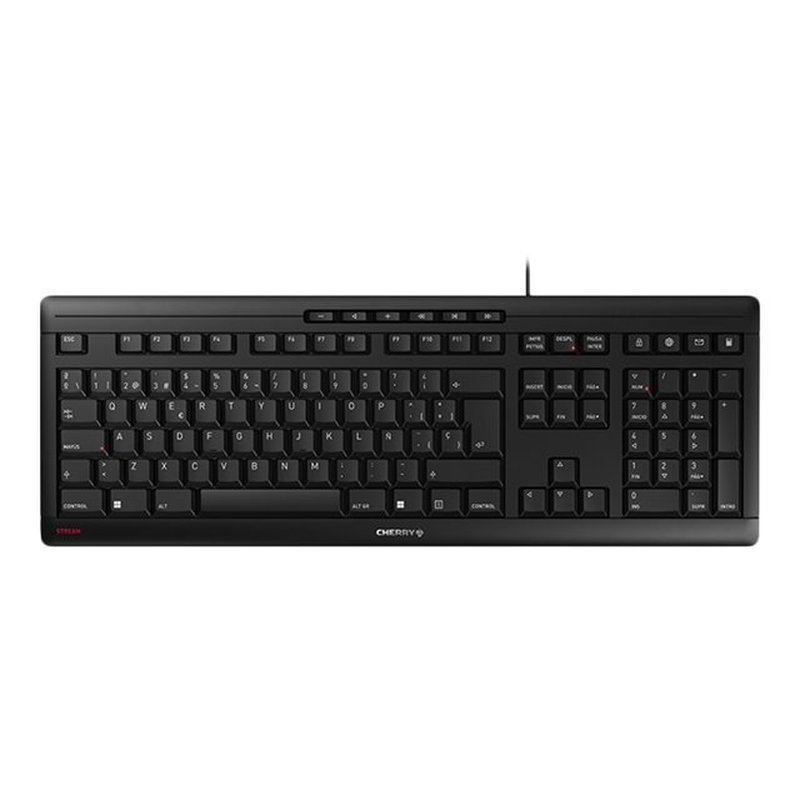 CHERRY STREAM teclado USB QWERTY Español Negro CHERRY STREAM teclado USB QWERTY Español Negro