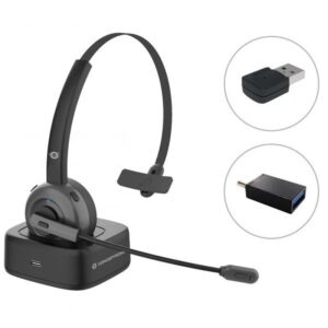 Conceptronic POLONA03BDA auricular y casco Auriculares Inalámbrico Diadema Oficina/Centro de llamadas Bluetooth Base de carga Negro