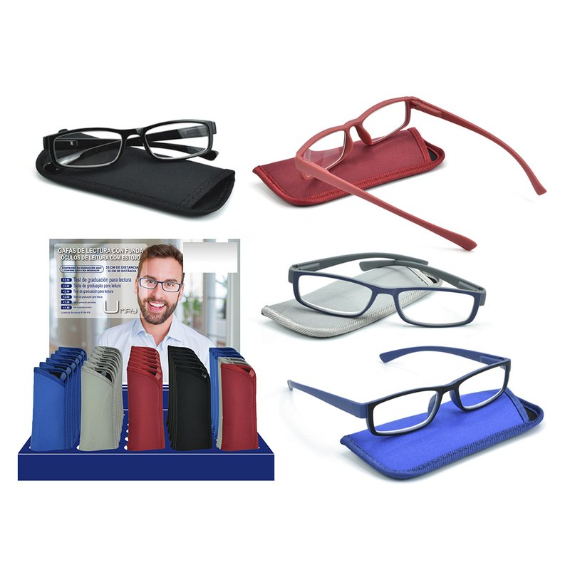EXPOSITOR 30 GAFAS LECTURA CABALLERO PATILLAS FLEXIBLES 4 MODELOS COLORES Y GRADUACIONES SURTIDOS UMAY 329652 EXPOSITOR 30 GAFAS LECTURA CABALLERO PATILLAS FLEXIBLES 4 MODELOS COLORES Y GRADUACIONES SURTIDOS UMAY 329652
