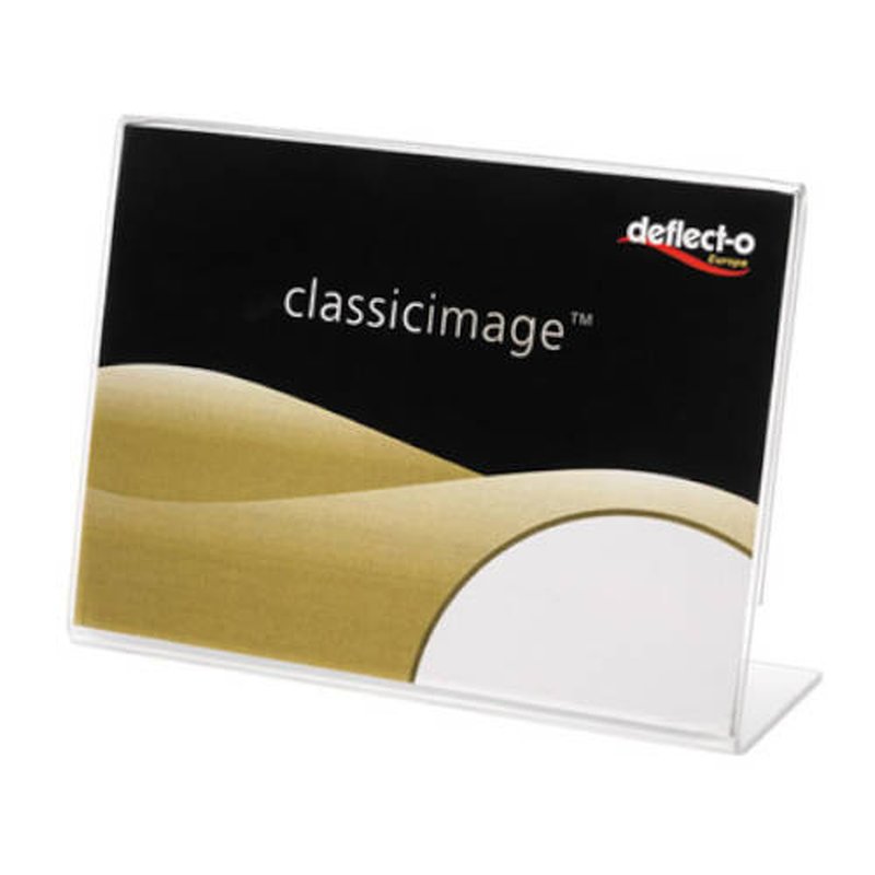 EXPOSITOR DE SOBREMESA EN FORMA L POLIESTIRENO 90X60 MM. HORIZONTAL DEFLECTO 480301 EXPOSITOR DE SOBREMESA EN FORMA L POLIESTIRENO 90X60 MM. HORIZONTAL DEFLECTO 480301