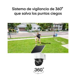 Eufy SoloCam S340, cámara solar de seguridad, cámara exterior inalámbrica, vigilancia de 360°, sin puntos ciegos, Wi - Fi 2,4 GHz, sin cuotas mensuales, compatible con HomeBase 3