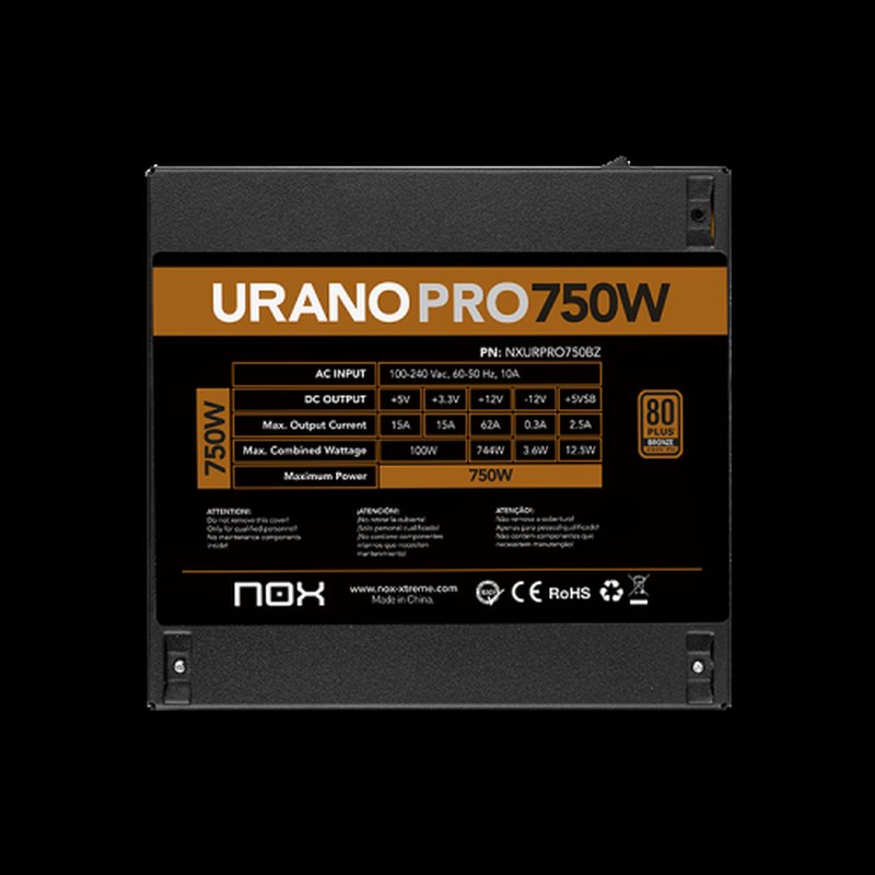 FUENTE ALIMENTACION ATX NOX URANO PRO 750W BRONZE FUENTE ALIMENTACION ATX NOX URANO PRO 750W BRONZE - Imagen 8