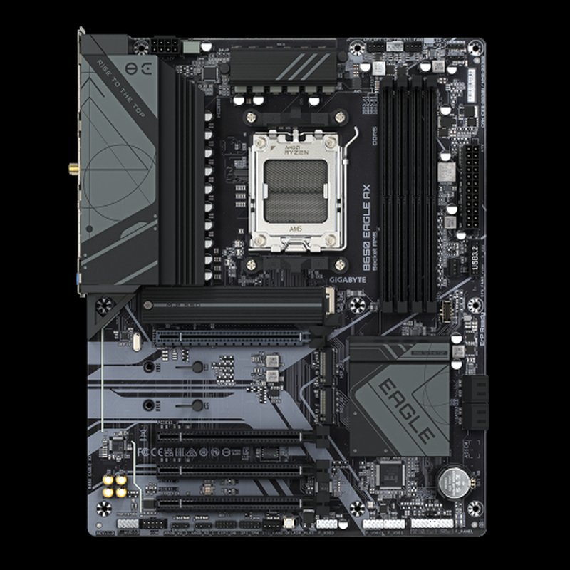 GIGABYTE B650 EAGLE AX Placa base - AMD Ryzen serie 9000, VRM de 12+2+2 fases, hasta 7600 MHz DDR5 (OC), 1xPCIe 5.0 + 2xPCIe 4.0 M.2, LAN GbE, WIFI 6E, USB 3.2 Gen 2 - Imagen 2