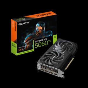 GIGABYTE GeForce RTX 5060 Ti WINDFORCE MAX OC 16G Tarjeta Gráfica – 16 GB GDDR7, 128 bits, PCI-E 5.0, 2587 MHz Frecuencia del núcleo, 3 x DisplayPort, 1 x HDMI, NVIDIA DLSS 4, GV-N506TWF2MAX OC-16GD
