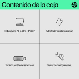 HP 24-cr0111ns Intel® Core™ i5 i5-1335U 60,5 cm (23.8") 1920 x 1080 Pixeles PC todo en uno 16 GB DDR4-SDRAM 512 GB SSD Windows 11 Home Wi-Fi 6 (802.11ax) Blanco