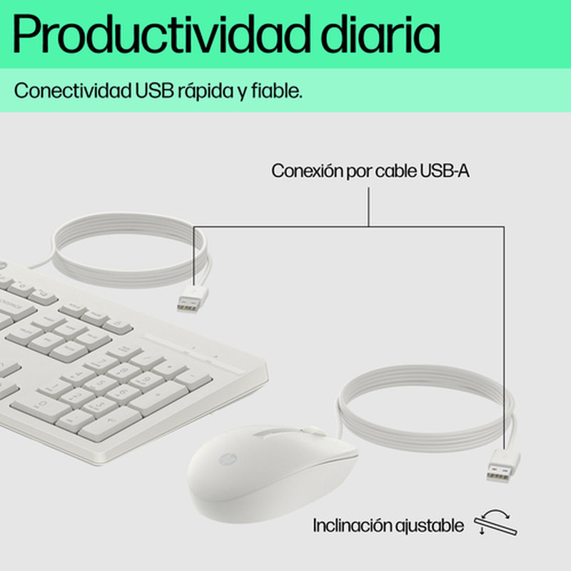 HP Combo de teclado y ratón con cable 225 - Imagen 3