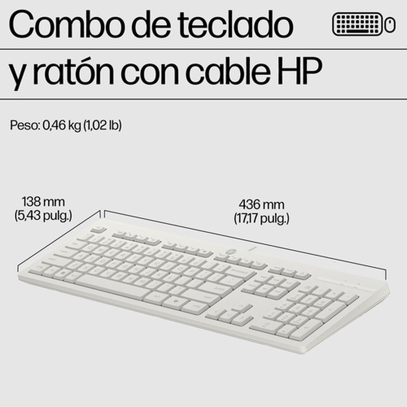 HP Combo de teclado y ratón con cable 225 - Imagen 7