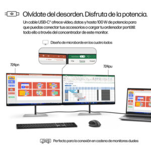 HP Monitor Pro de la serie 7 de 24 pulgadas con resolución WUXGA y conectividad USB-C: 724pu