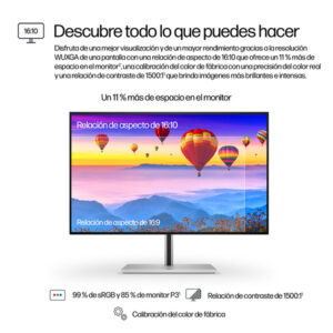 HP Monitor Pro de la serie 7 de 24 pulgadas con resolución WUXGA y conectividad USB-C: 724pu