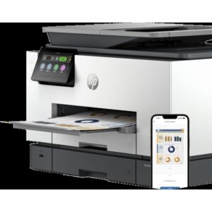 HP OfficeJet Pro Impresora multifunción 9130b, Color, Impresora para Pequeñas y medianas empresas, Imprima, copie, escanee y envíe por fax, Conexión inalámbrica; Impresión desde móvil o tablet; Alimentador automático de documentos; Impresión a doble cara; Escaneado a doble cara; Escanear a correo electrónico; Escanear a PDF; Fax; Puerto frontal de unidad flash USB; Pantalla táctil