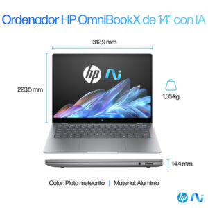 HP OmniBook X 14-fe0008ns Copilot+ PC Qualcomm Snapdragon X1E-78-100 Portátil 35,6 cm (14") Pantalla táctil 2.2K 16 GB LPDDR5x-SDRAM 1 TB SSD Wi-Fi 6E (802.11ax) Windows 11 Home Gris HP OmniBook X 14-fe0008ns Copilot+ PC Qualcomm Snapdragon X1E-78-100 Portátil 35,6 cm (14") Pantalla táctil 2.2K 16 GB LPDDR5x-SDRAM 1 TB SSD Wi-Fi 6E (802.11ax) Windows 11 Home Gris
