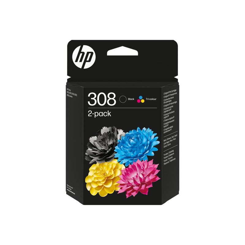 HP Paquete de 2 Cartuchos de Tinta Original 308 negra/tricolor