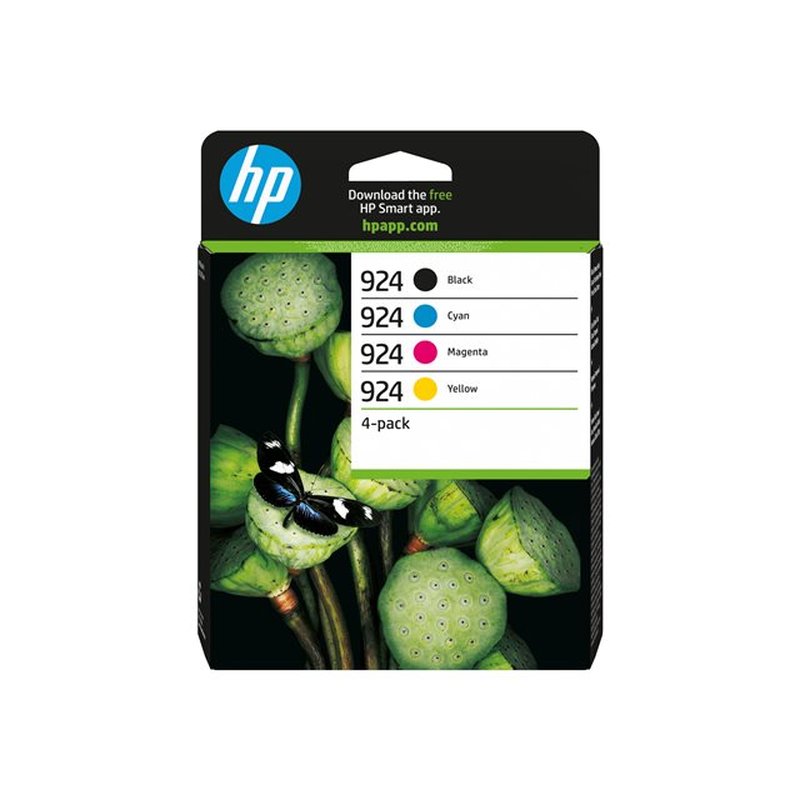 HP Paquete de 4 Cartuchos de Tinta Original 924 CMYK HP Paquete de 4 Cartuchos de Tinta Original 924 CMYK
