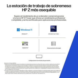 HP Z1 Tower G1i Desktop PC Wolf Pro Security Edition Intel Core Ultra 7 265 32 GB DDR5-SDRAM NVIDIA GeForce RTX 5060 Windows 11 Pro Torre AI Workstation, AI PC HP Z1 Tower G1i Desktop PC Wolf Pro Security Edition Intel Core Ultra 7 265 32 GB DDR5-SDRAM NVIDIA GeForce RTX 5060 Windows 11 Pro Torre AI Workstation, AI PC