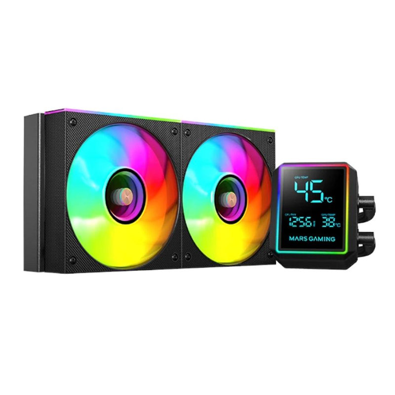 KIT REFRIGERACION LIQUIDA CPU MARS GAMING ML LCD PRO 240 BLACK RGB 1851/1700/2011/1200/1155/1151/775 AM5/AM4/AM3/AM2 KIT REFRIGERACION LIQUIDA CPU MARS GAMING ML LCD PRO 240 BLACK RGB 1851/1700/2011/1200/1155/1151/775 AM5/AM4/AM3/AM2