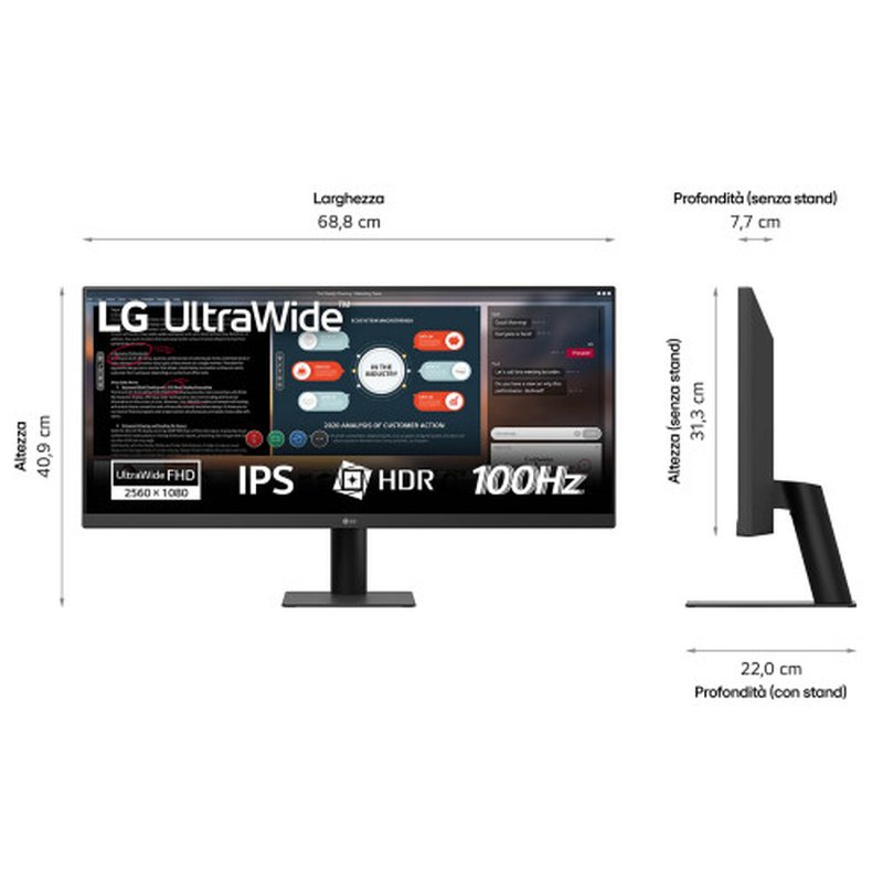 LG 29U511A-B pantalla para PC 73,7 cm (29") 2560 x 1080 Pixeles WFHD LED Negro - Imagen 3