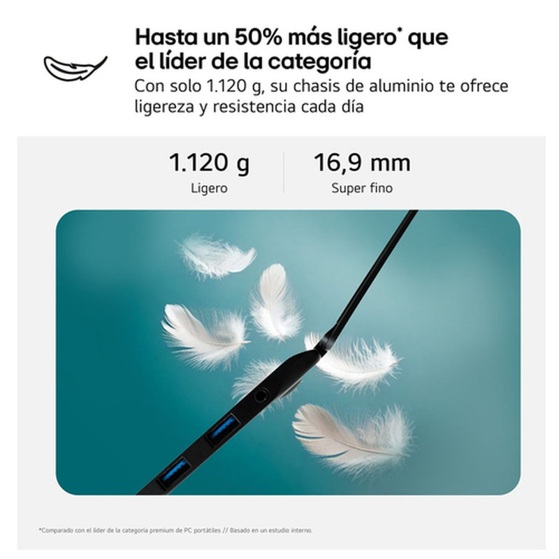 LG Gram 14Z90S Intel Core Ultra 7 155H Portátil 35,6 cm (14") WUXGA 16 GB LPDDR5-SDRAM 512 GB SSD Wi-Fi 6E (802.11ax) Windows 11 Pro Negro LG Gram 14Z90S Intel Core Ultra 7 155H Portátil 35,6 cm (14") WUXGA 16 GB LPDDR5-SDRAM 512 GB SSD Wi-Fi 6E (802.11ax) Windows 11 Pro Negro - Imagen 3