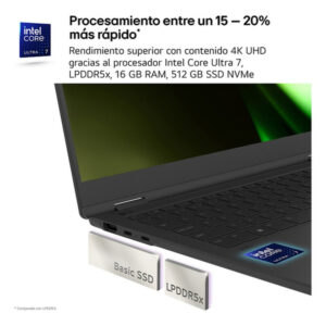 LG Gram 14Z90S Intel Core Ultra 7 155H Portátil 35,6 cm (14") WUXGA 16 GB LPDDR5-SDRAM 512 GB SSD Wi-Fi 6E (802.11ax) Windows 11 Pro Negro LG Gram 14Z90S Intel Core Ultra 7 155H Portátil 35,6 cm (14") WUXGA 16 GB LPDDR5-SDRAM 512 GB SSD Wi-Fi 6E (802.11ax) Windows 11 Pro Negro