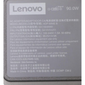 Lenovo 5A10V03251 adaptador e inversor de corriente Interior 90 W Negro Lenovo 5A10V03251 adaptador e inversor de corriente Interior 90 W Negro