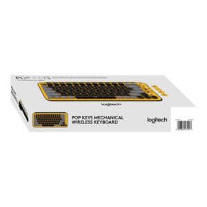 Logitech POP Keys Wireless Mechanical Keyboard With Emoji Keys teclado RF Wireless + Bluetooth AZERTY Francés Negro, Gris, Amarillo Logitech POP Keys Wireless Mechanical Keyboard With Emoji Keys teclado RF Wireless + Bluetooth AZERTY Francés Negro, Gris, Amarillo