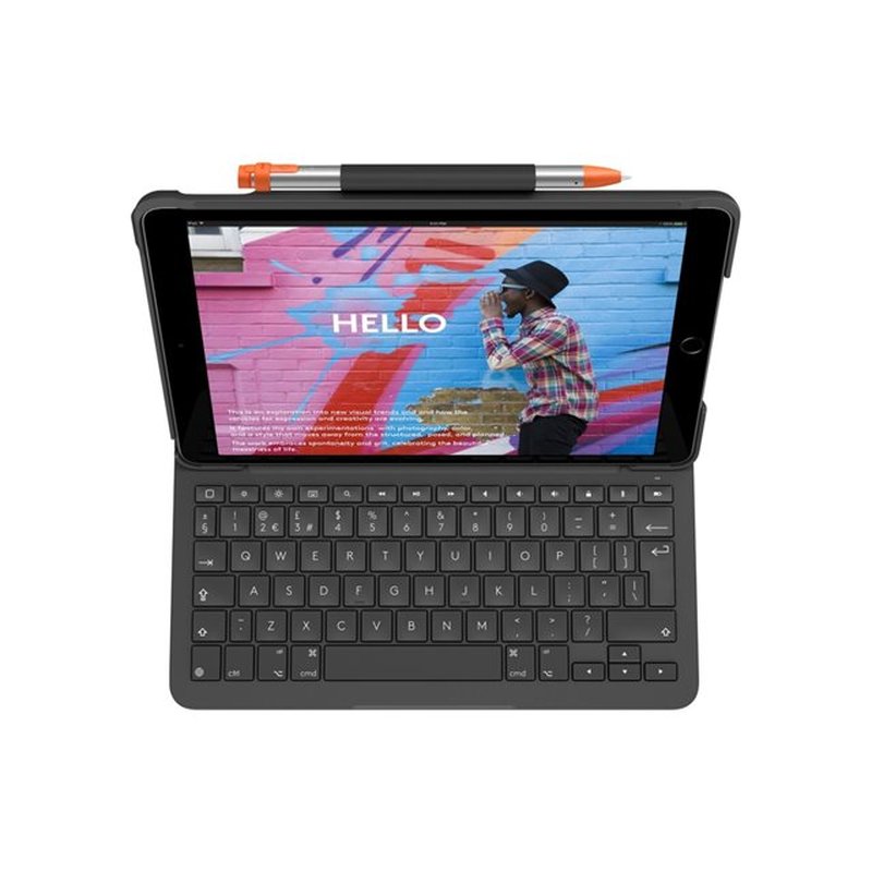 Logitech Slim Folio Grafito Bluetooth QWERTY Español Logitech Slim Folio Grafito Bluetooth QWERTY Español
