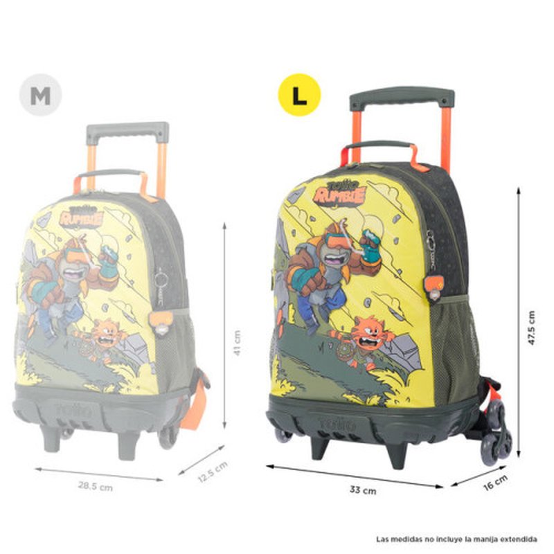 MOCHILA ESCOLAR CON RUEDAS GRANDE DE CARTOONS TOTTO MJ03BWM003-2310-4DJL - Imagen 3