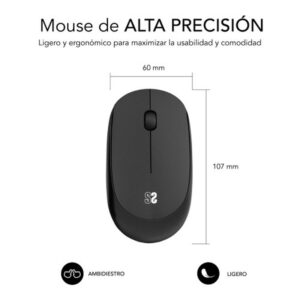 MOUSE SUBBLIM HARMONY WIRELESS BLACK + ALFOMBRILLA XL BLACK MOUSE SUBBLIM HARMONY WIRELESS BLACK + ALFOMBRILLA XL BLACK